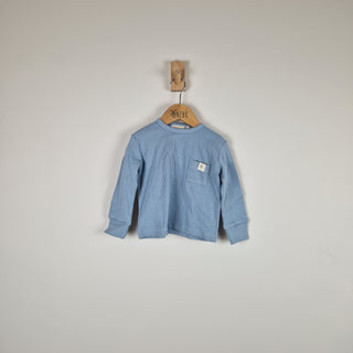 Sample Sale - Blue Kids Long Sleeve Ribbed T-Shirt