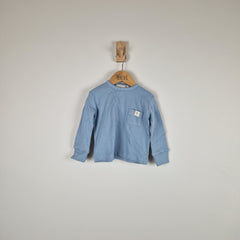 Sample Sale - Blue Kids Long Sleeve Ribbed T-Shirt