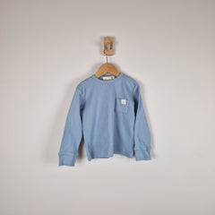 Sample Sale - Blue Kids Long Sleeve Ribbed T-Shirt