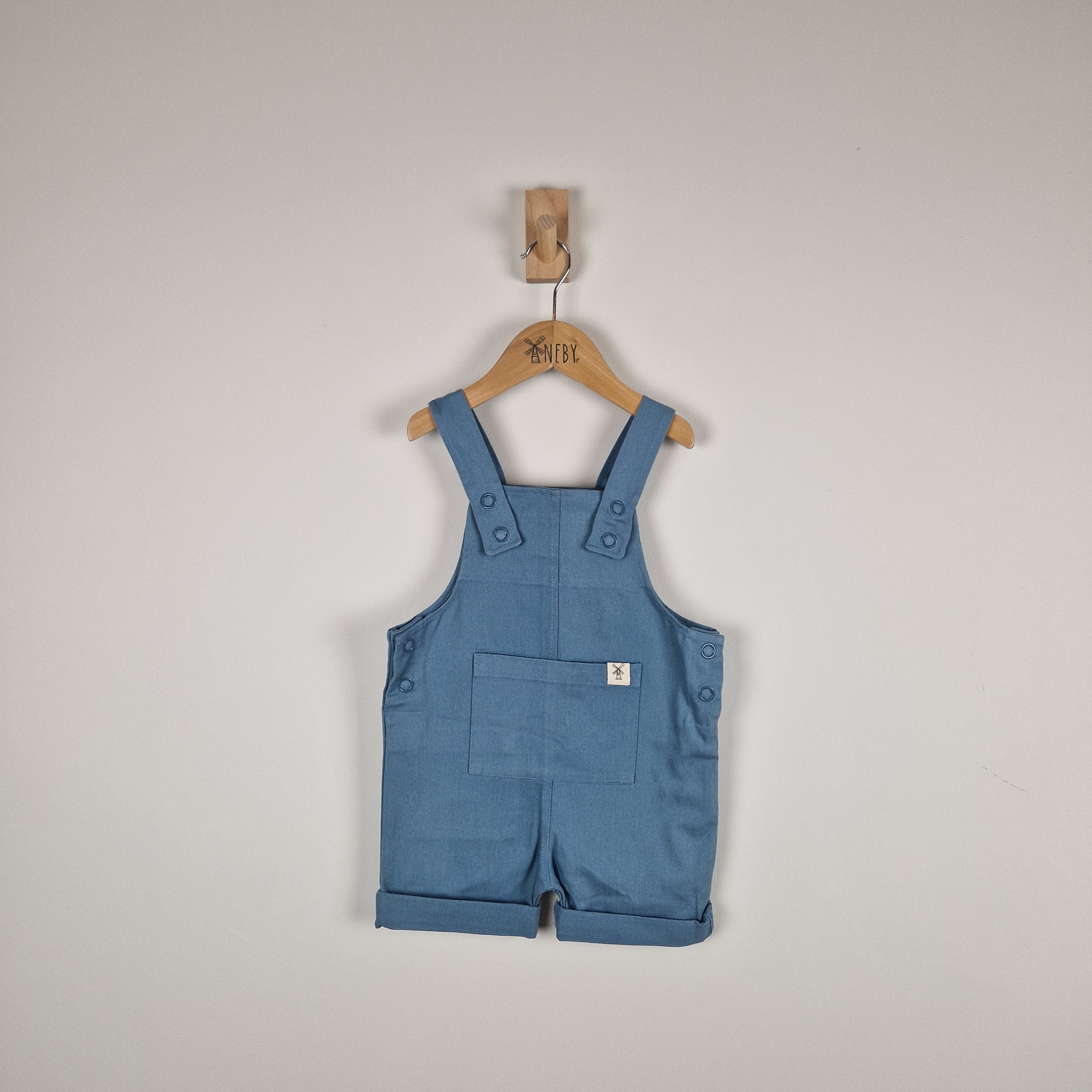 Sample Sale - Blue Kids Cotton Dungaree Shorts