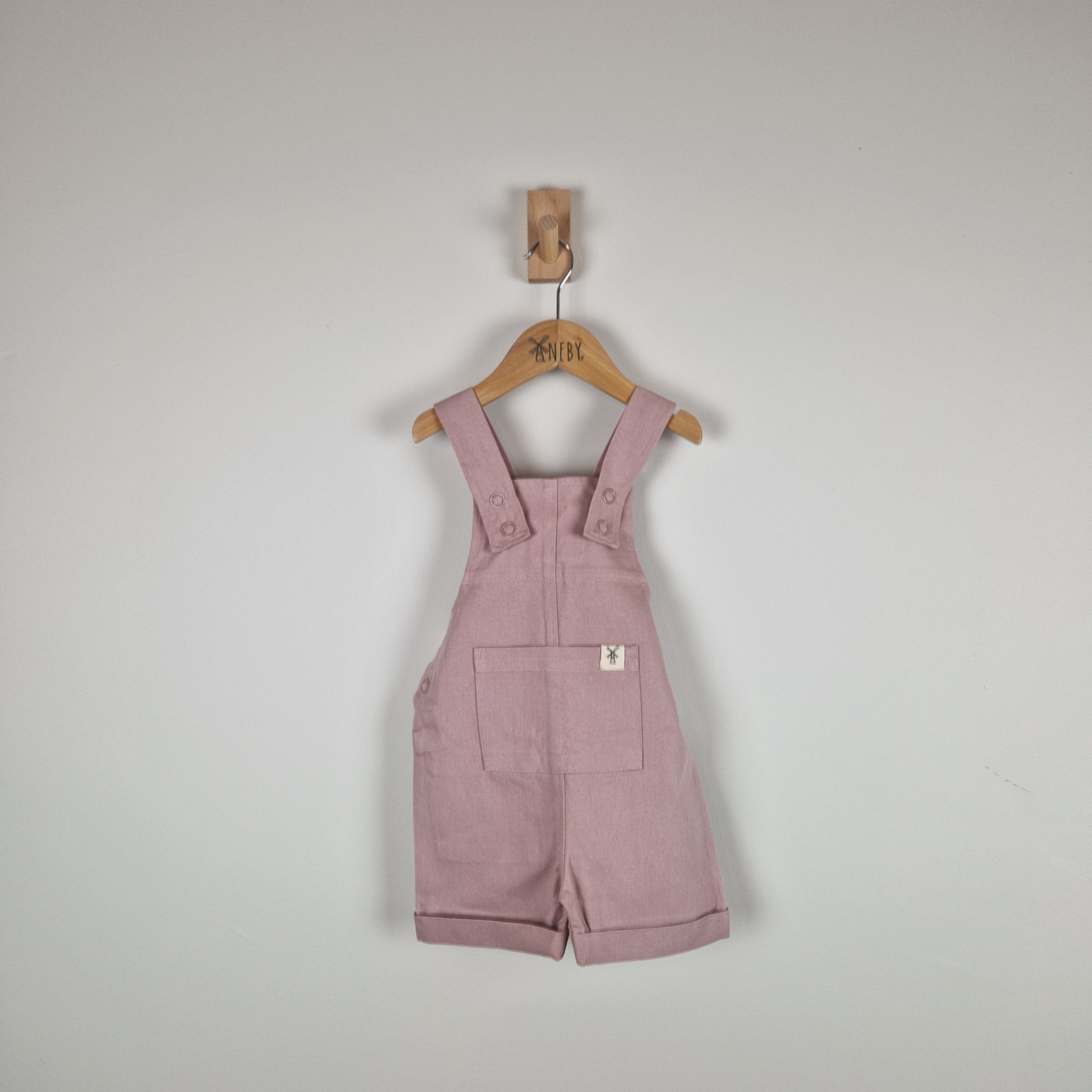 Sample Sale - Pink Kids Cotton Dungaree Shorts