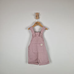 Sample Sale - Pink Kids Cotton Dungaree Shorts