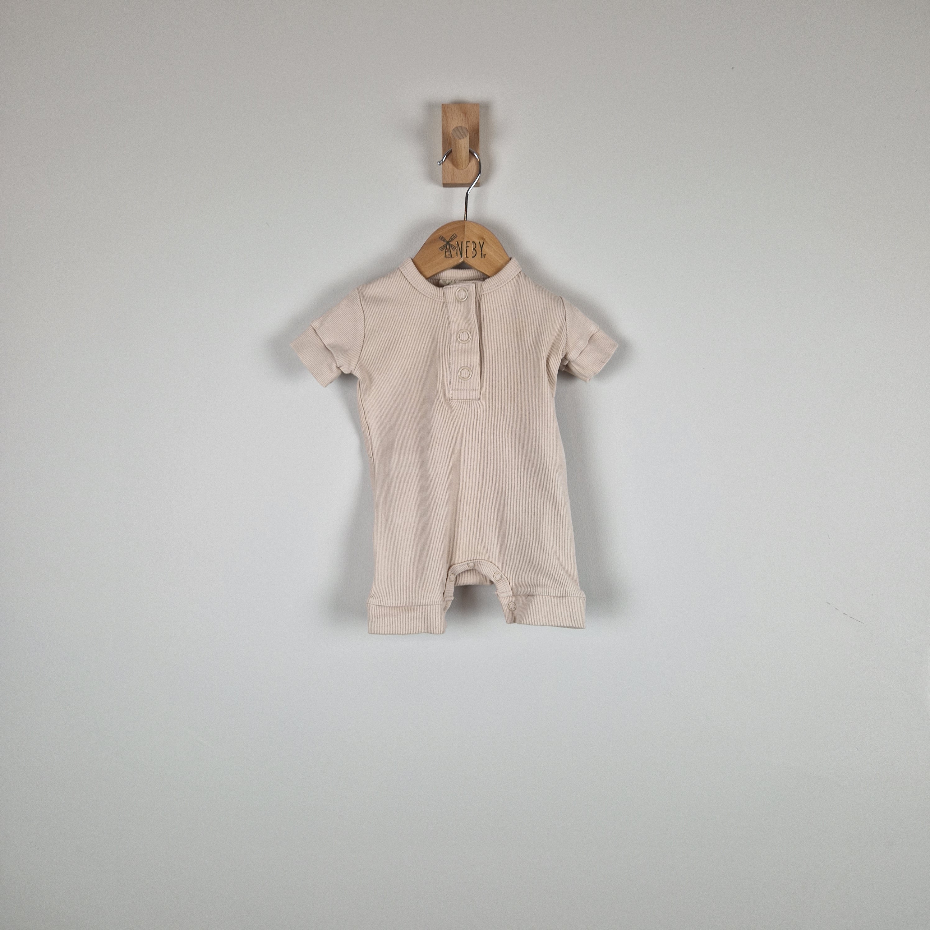 Sample Sale - Oat Short Sleeve Rib Baby Romper