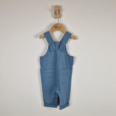 Sample Sale - Blue Kids Dungarees With Patch Pockets