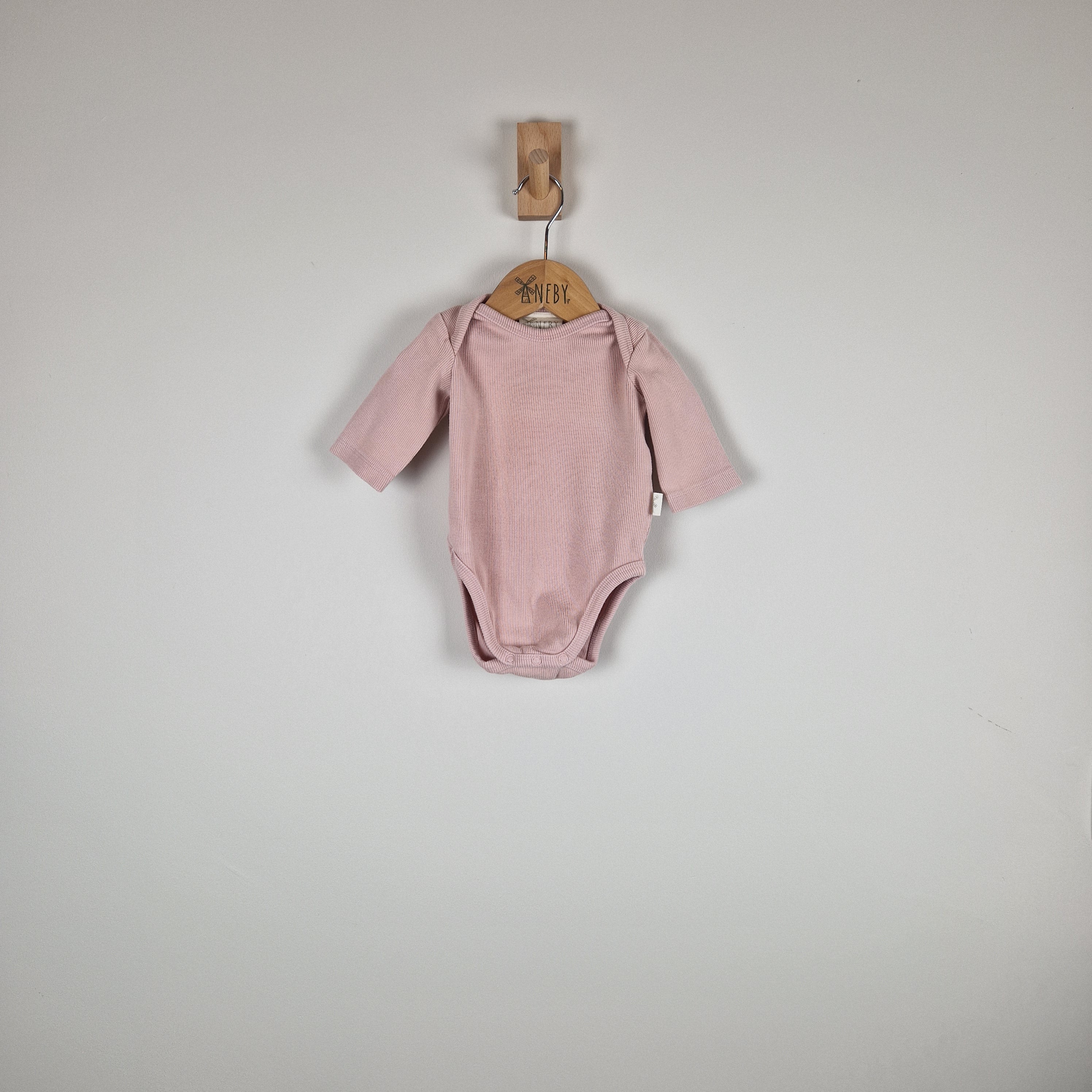 Sample Sale - Pink Ribbed Bodysuit with Long Sleeves for Babies