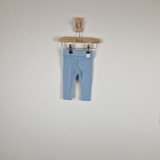 Sample Sale - Blue Organic Ribbed Baby Leggings