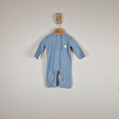Sample Sale - Blue Baby Jumpsuit in Ribbed Cotton