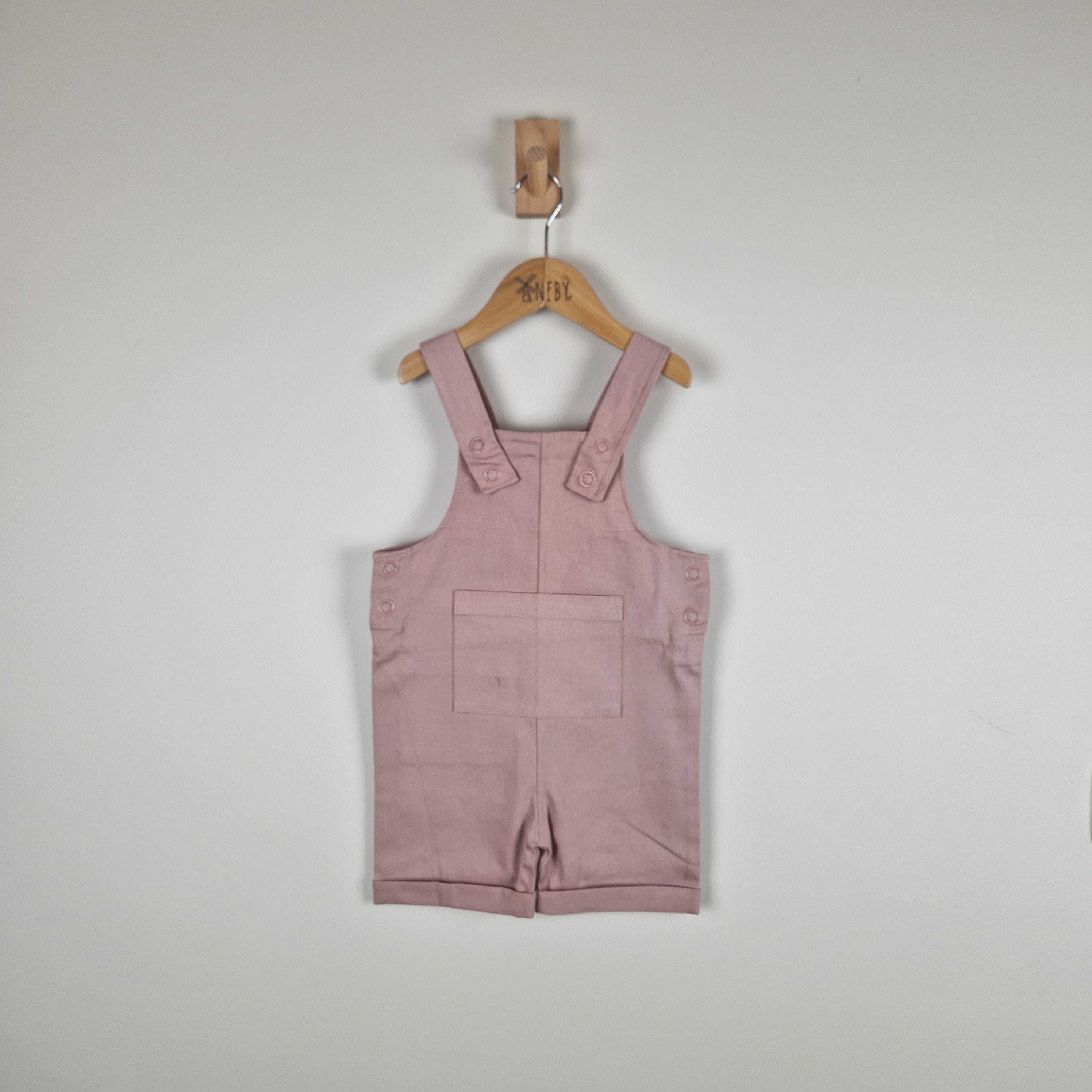 Sample Sale - Pink Kids Cotton Dungaree Shorts