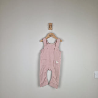 Sample Sale - Pink Baby Ribbed Cotton Dungarees
