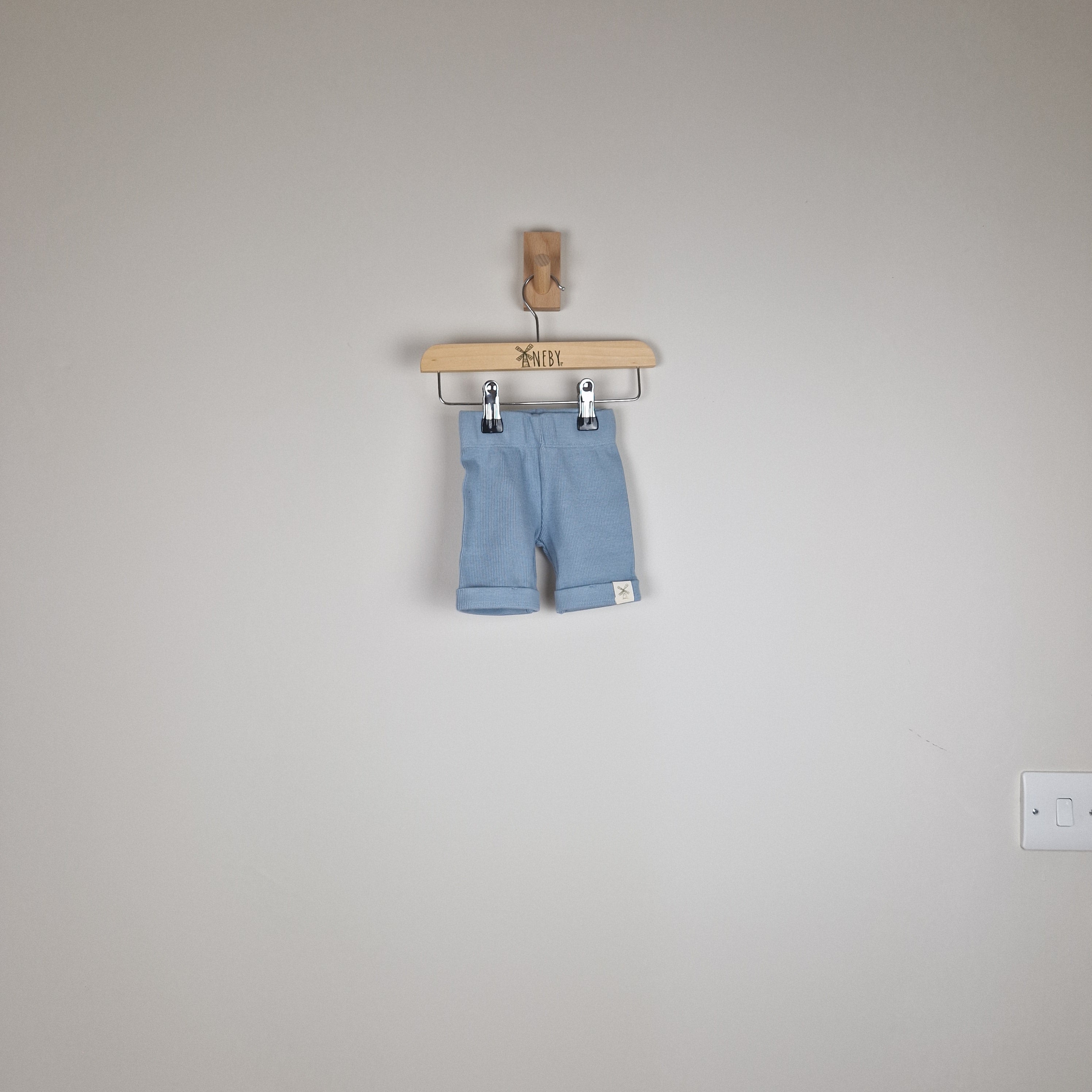 Sample Sale - Blue Kids Ribbed Organic Shorts