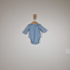 Sample Sale - Blue Ribbed Bodysuit with Long Sleeves for Babies