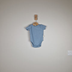 Sample Sale - Blue Short Sleeve Baby Bodysuit