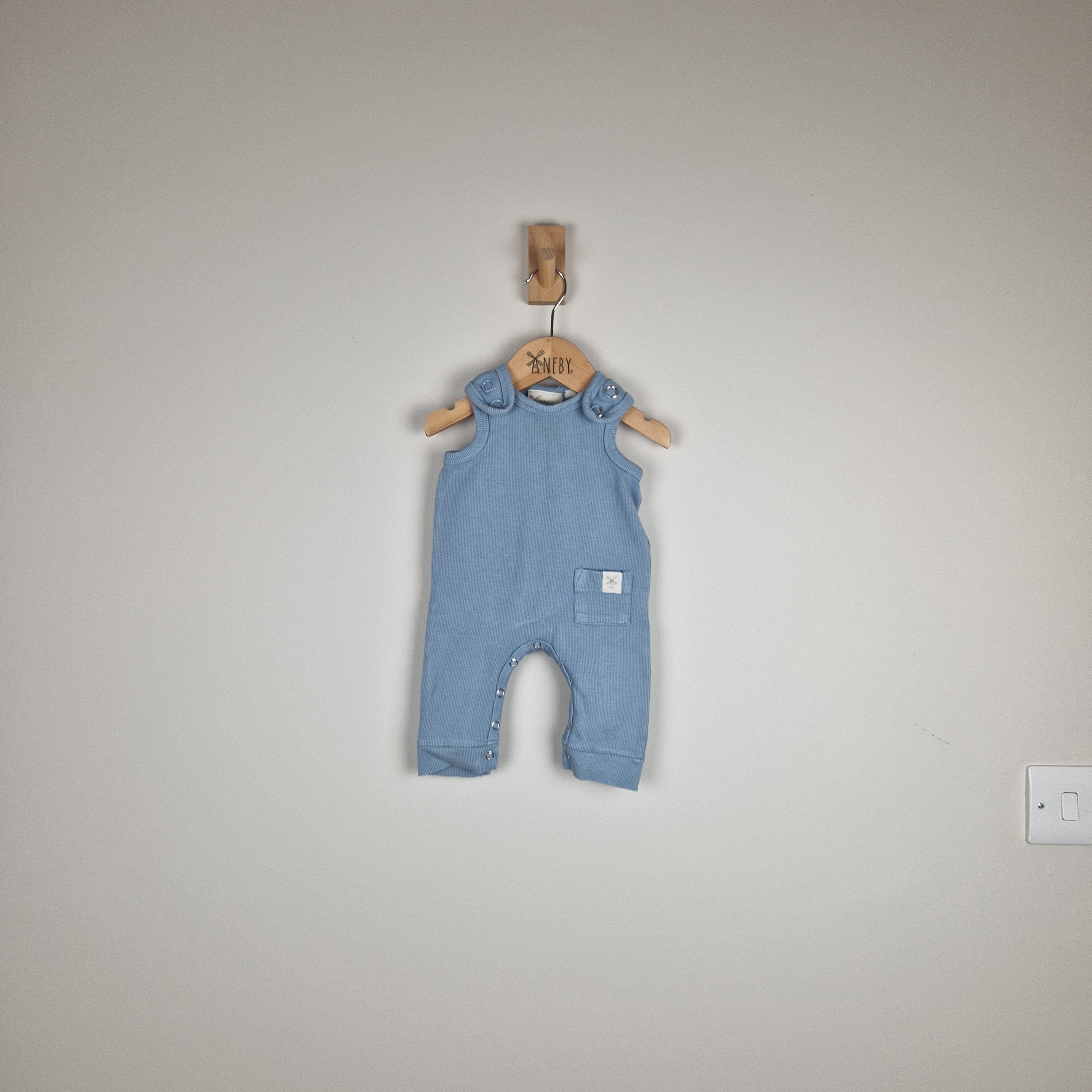 Sample Sale - Blue Sleeveless Rib Baby Romper
