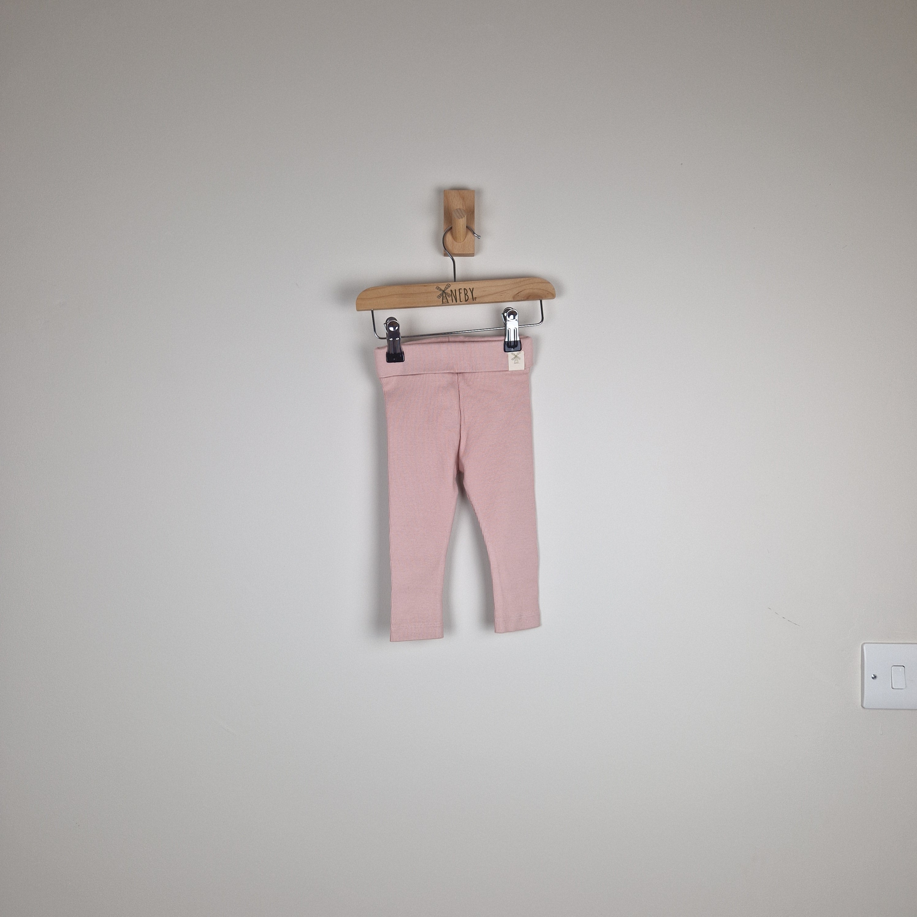 Sample Sale - Pink Organic Ribbed Baby Leggings