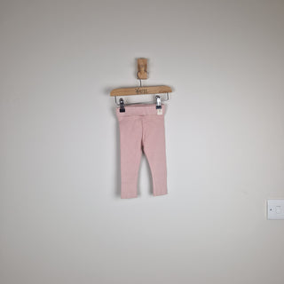 Sample Sale - Pink Organic Ribbed Baby Leggings