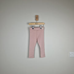 Sample Sale - Pink Organic Ribbed Baby Leggings
