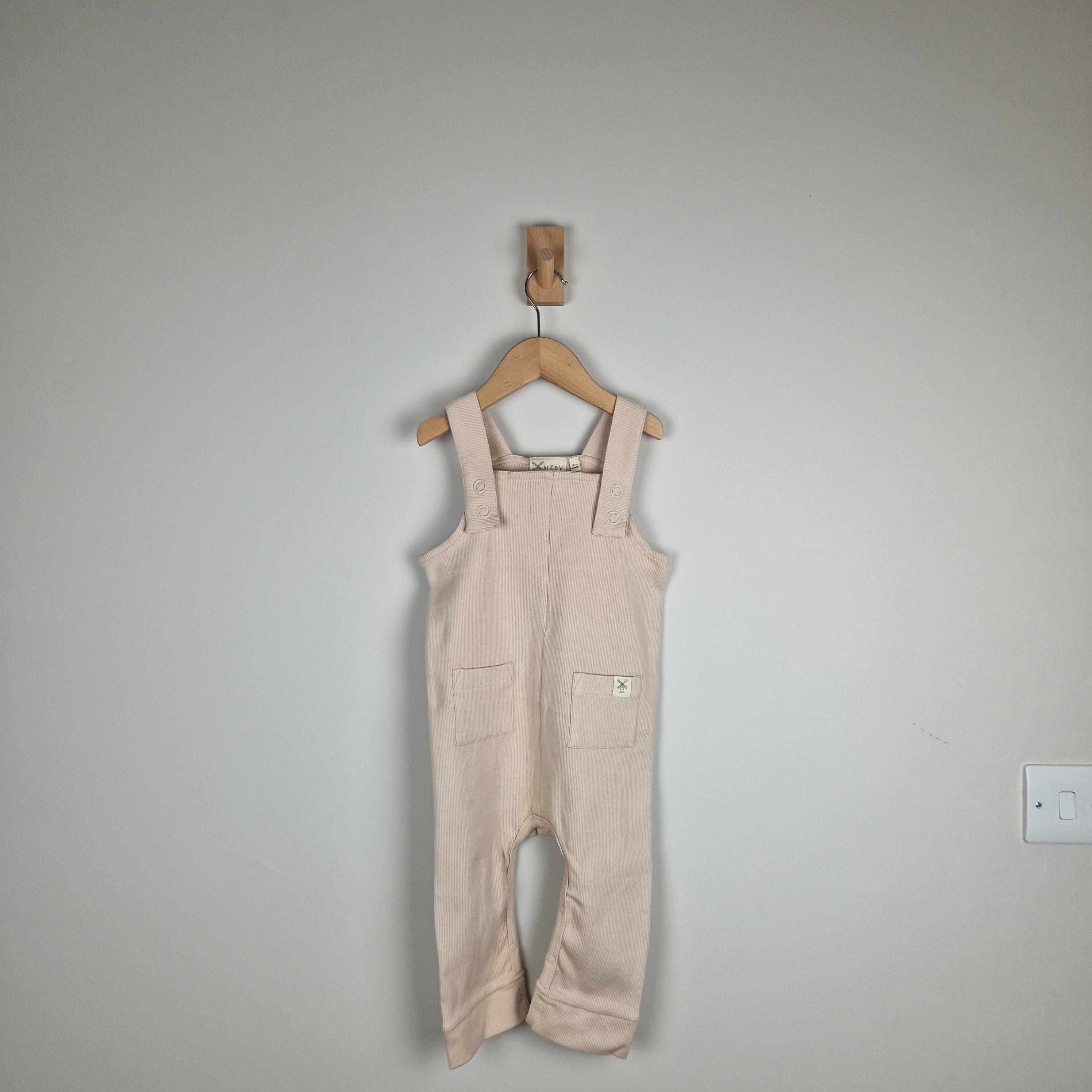 Sample Sale - Oat Baby Ribbed Cotton Dungarees