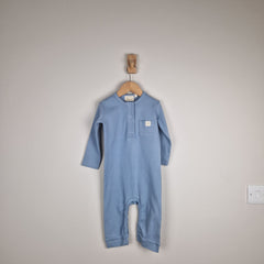 Sample Sale - Blue Baby Jumpsuit in Ribbed Cotton