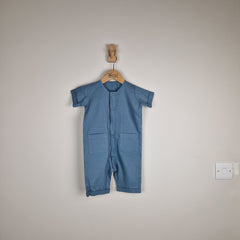 Sample Sale - Blue Kids Short Sleeve Overall
