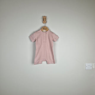 Sample Sale - Pink Short Sleeve Rib Baby Romper
