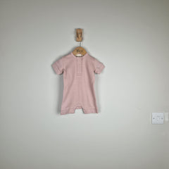 Sample Sale - Pink Short Sleeve Rib Baby Romper