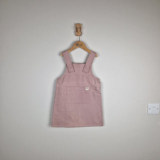 Sample Sale - Pink Girls Organic Cotton Dungaree Dress