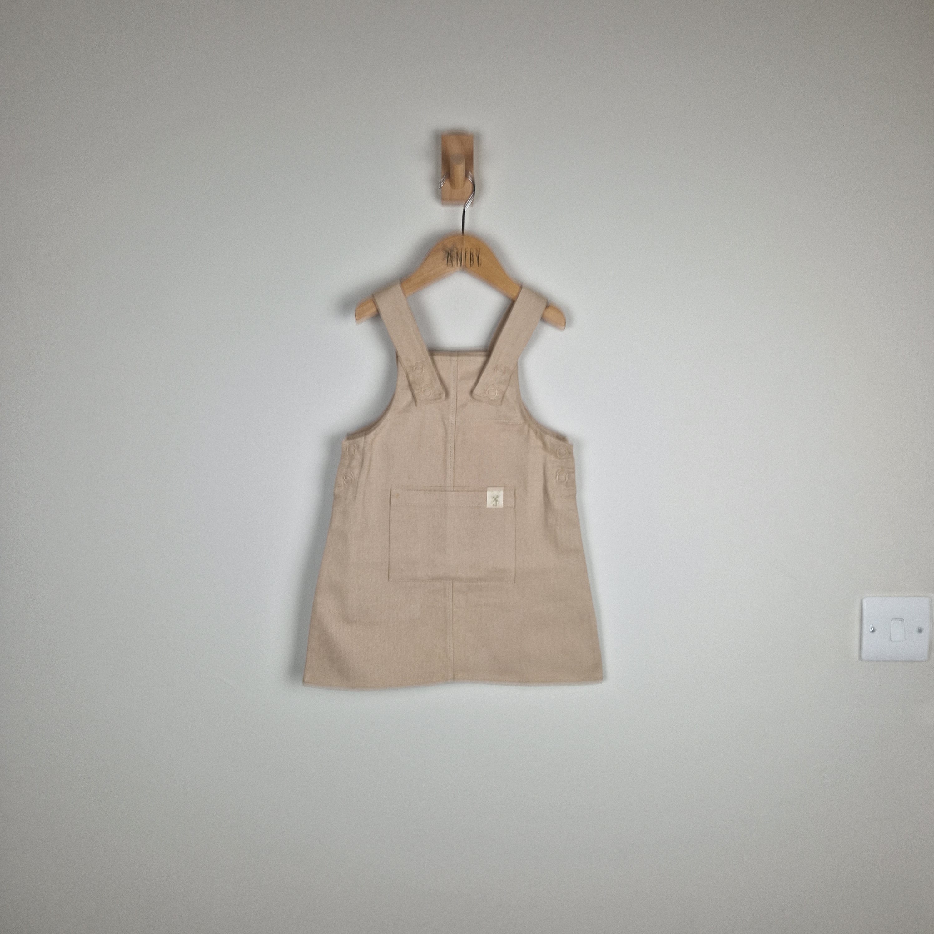 Sample Sale - Oat Girls Organic Cotton Dungaree Dress