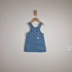 Sample Sale - Blue Girls Organic Cotton Dungaree Dress
