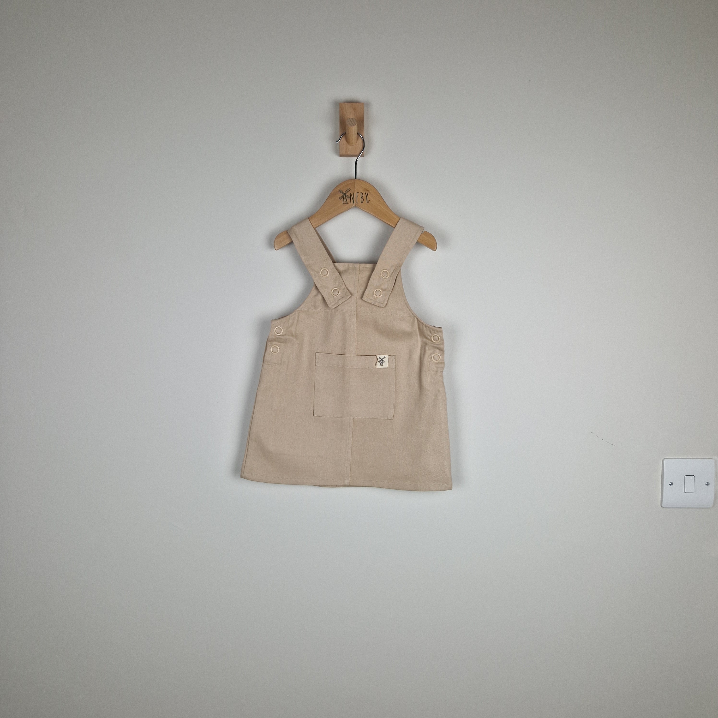 Sample Sale - Oat Girls Organic Cotton Dungaree Dress