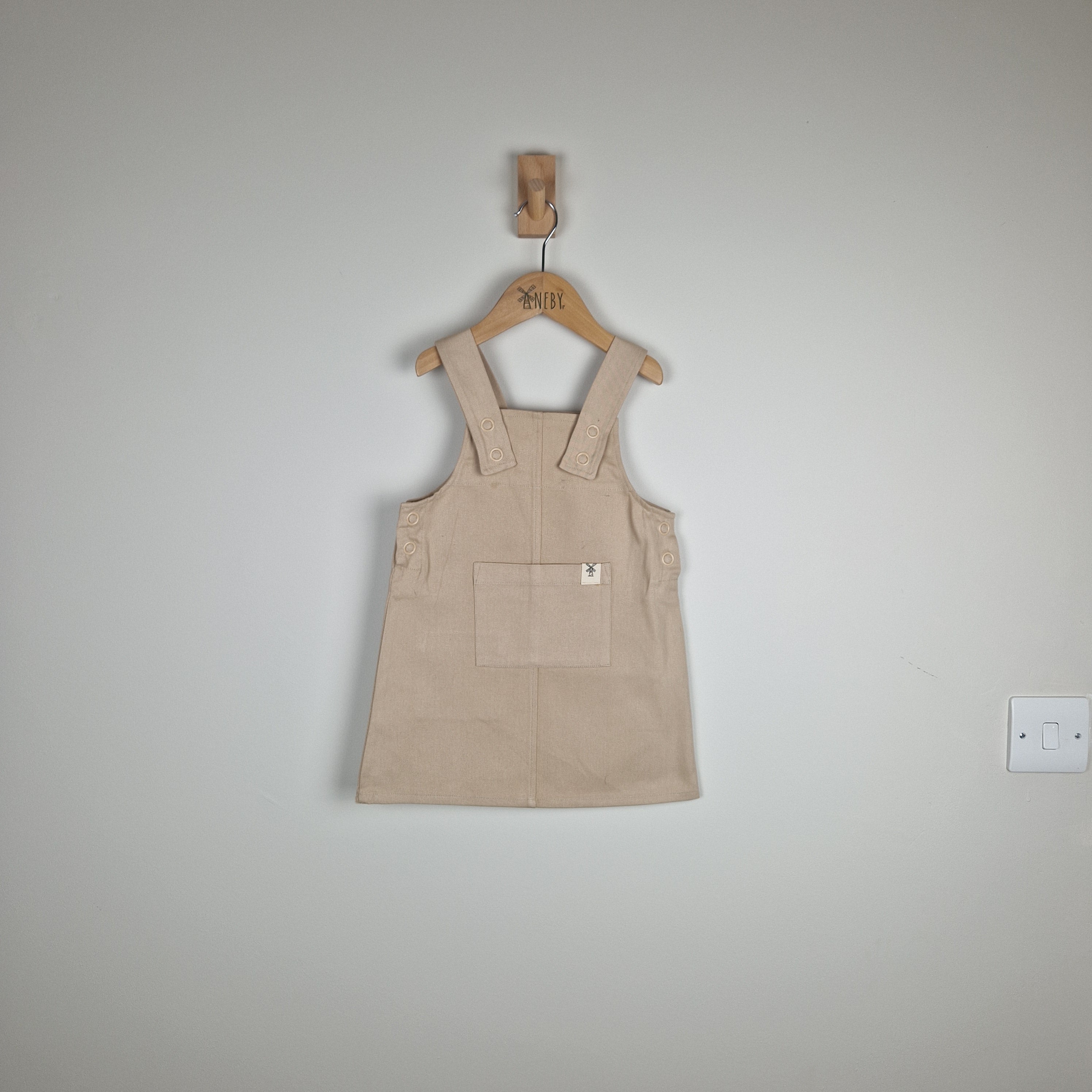 Sample Sale - Oat Girls Organic Cotton Dungaree Dress