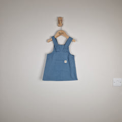 Sample Sale - Blue Girls Organic Cotton Dungaree Dress