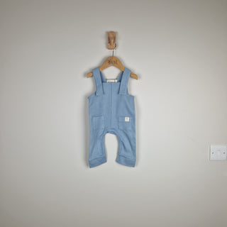 Sample Sale - Blue Baby Ribbed Cotton Dungarees
