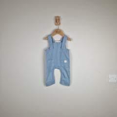 Sample Sale - Blue Baby Ribbed Cotton Dungarees