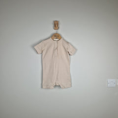 Sample Sale - Oat Short Sleeve Rib Baby Romper