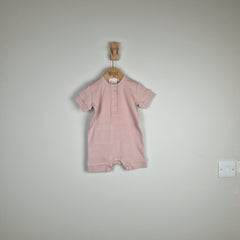 Sample Sale - Pink Short Sleeve Rib Baby Romper