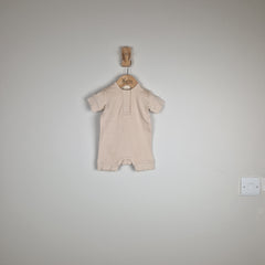 Sample Sale - Oat Short Sleeve Rib Baby Romper