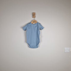 Sample Sale - Blue Short Sleeve Baby Bodysuit