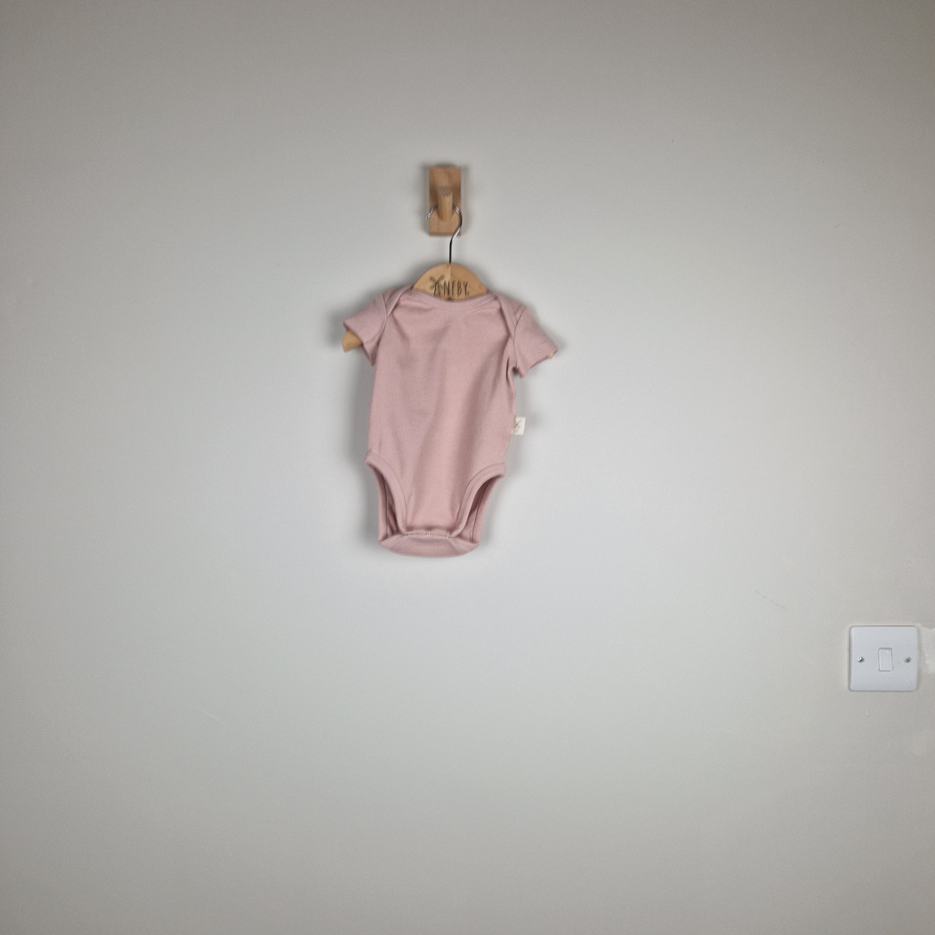 Sample Sale - Pink Short Sleeve Baby Bodysuit