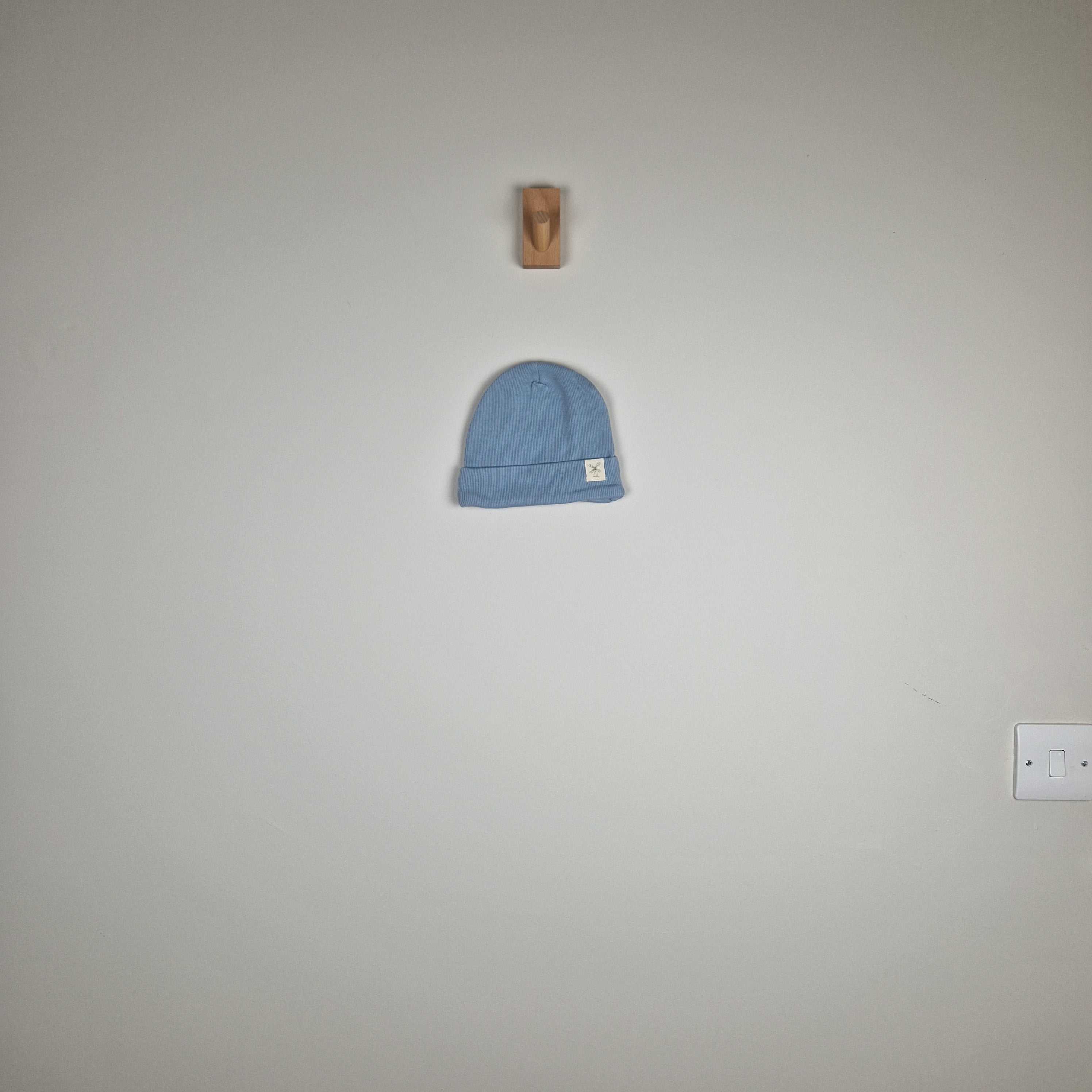 Sample Sale - Blue Kids Ribbed Cotton Beanie Hat