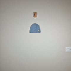 Sample Sale - Blue Kids Ribbed Cotton Beanie Hat
