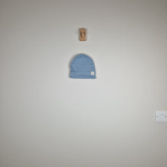 Sample Sale - Blue Kids Ribbed Cotton Beanie Hat
