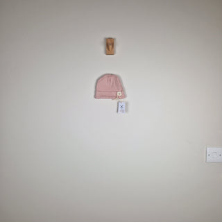 Sample Sale - Pink Kids Ribbed Cotton Beanie Hat