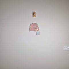 Sample Sale - Pink Kids Ribbed Cotton Beanie Hat