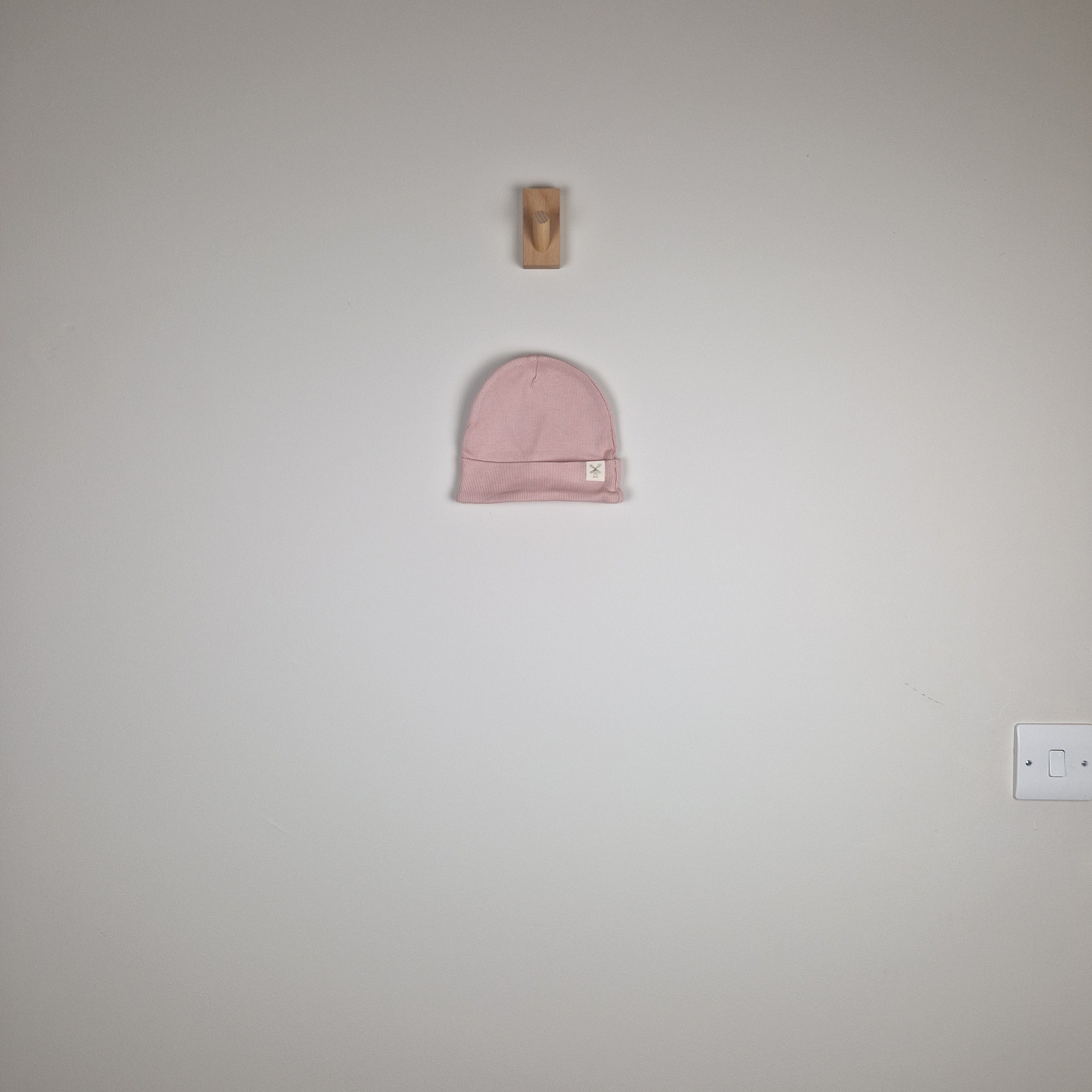 Sample Sale - Pink Kids Ribbed Cotton Beanie Hat