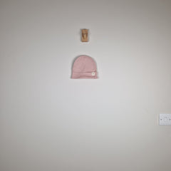 Sample Sale - Pink Kids Ribbed Cotton Beanie Hat