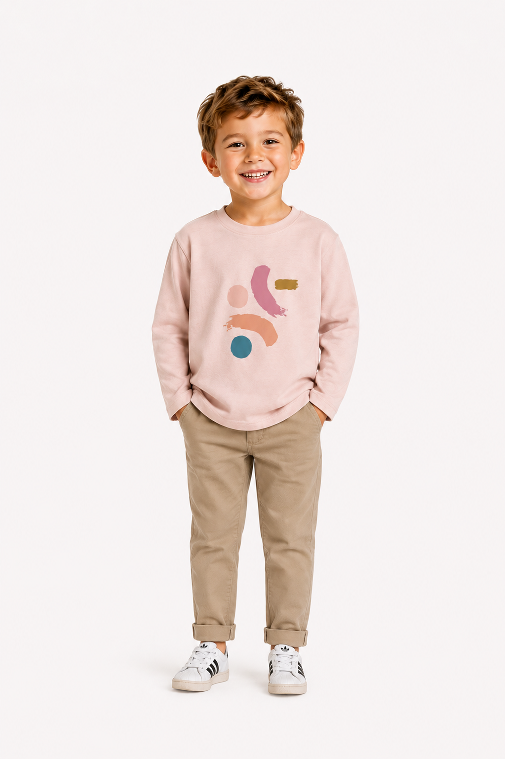 Girls Dusty Pink Long Sleeve T-shirt