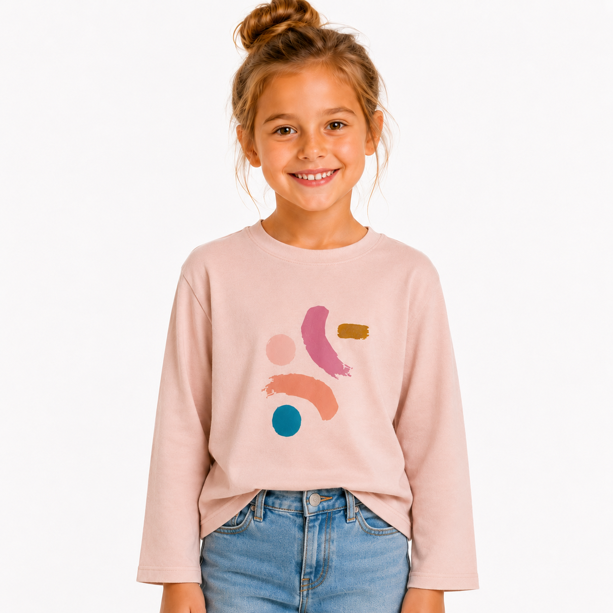 Girls Dusty Pink Long Sleeve T-shirt