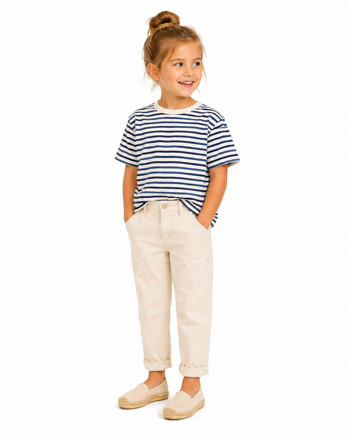 Kids Navy Blue Striped T-shirt