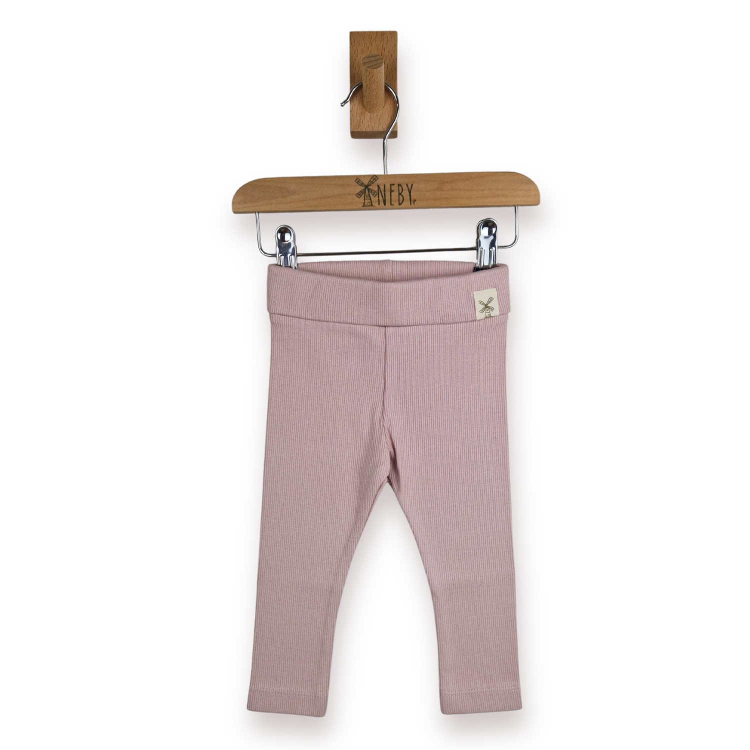 Organic Pink Ribbed Baby Leggings