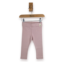 Organic Pink Ribbed Baby Leggings
